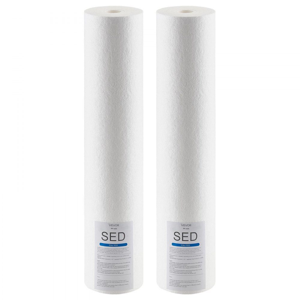 2-pack vervangingscartridge voor waterfilters voor het hele huis, 115x507 mm polypropyleen sedimentfilter voor 3-traps waterfiltersysteem, vermindert chloor, slechte smaak en geur