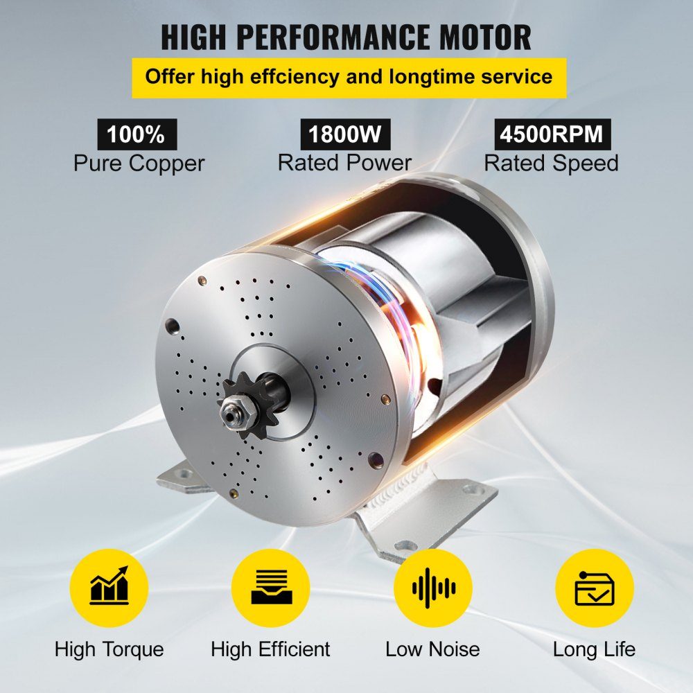 Bürstenloser Motorsatz 48 V, elektrischer bürstenloser Steuermotor 1800 W, elektrischer bürstenloser Gleichstrommotor, bürstenloser Elektromotor, bürstenloser Elektromotor