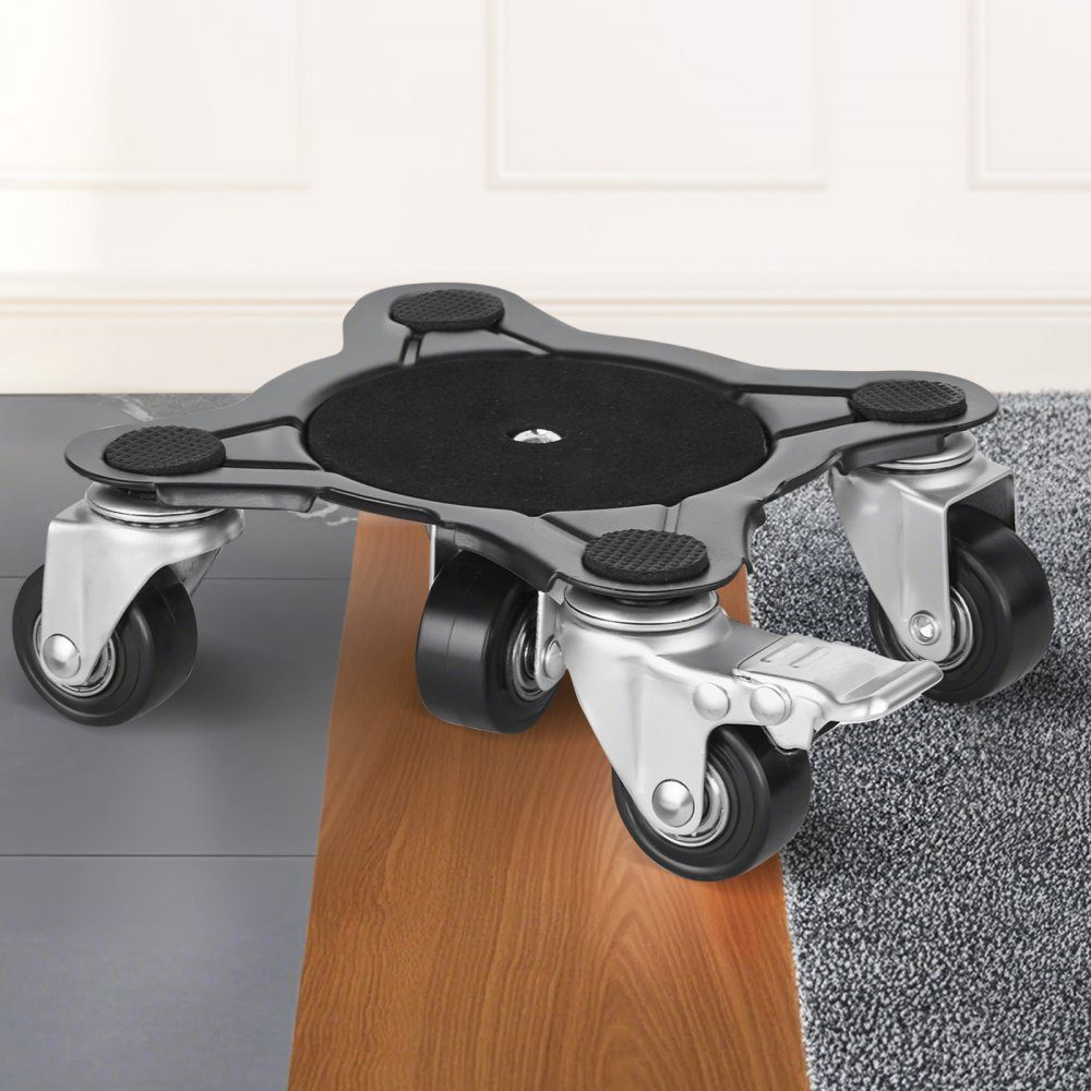 Chariot à meubles, 158x158x65mm, Max. Capacité de charge 544 kg, transporteur de meubles robuste avec 5 roues rotatives à 360°, ensemble d'outils de levage de meubles pour appareils électroménagers, canapé, Réf. rigérateur, machine à laver