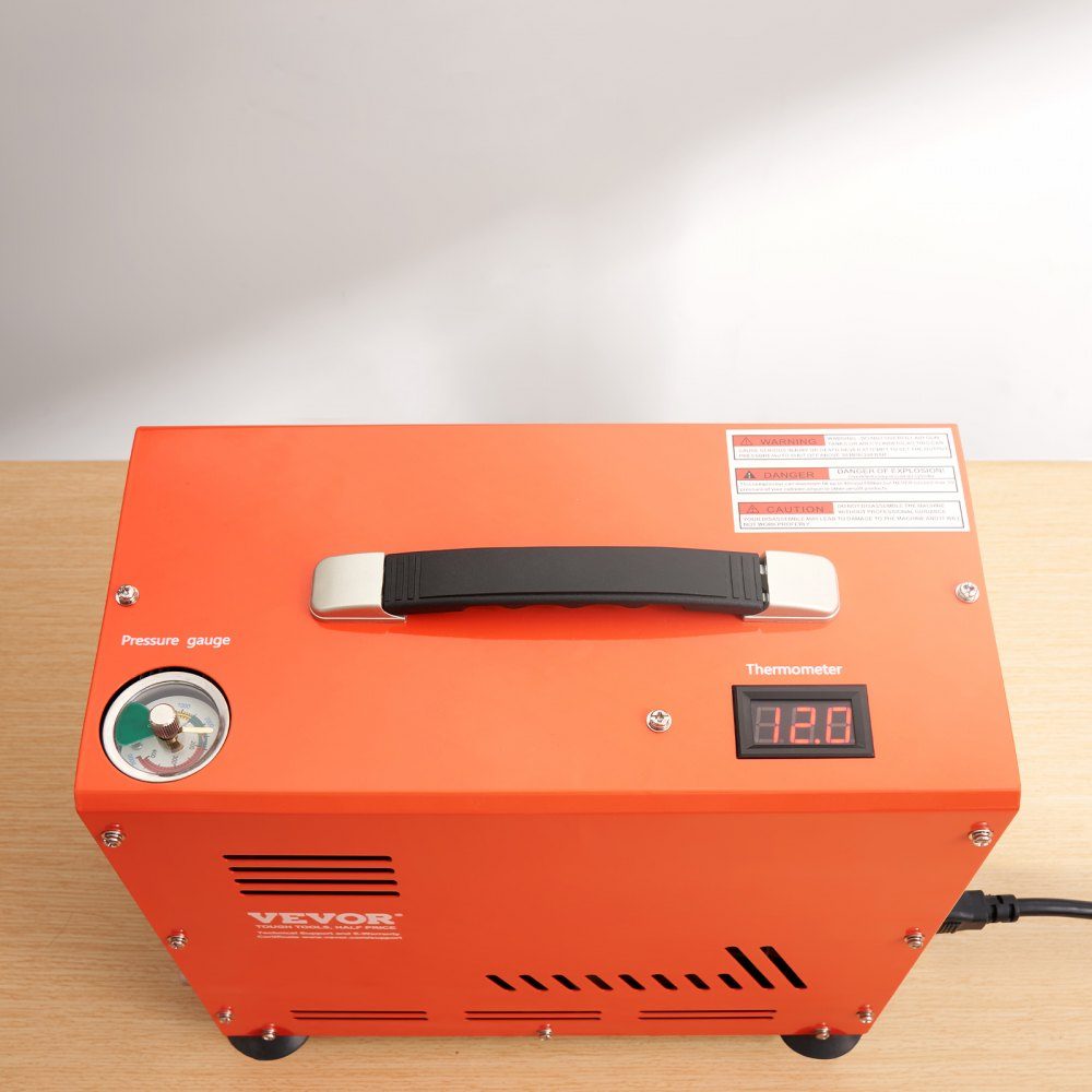 PCP Air Compressor, 800W Double Cylinder PCP Air Rifle Compressor 310bar/30MPa with Built-in Fan Cooling System, Auto Stop | Oil-free paintball tank compressor for air rifle, diving tank