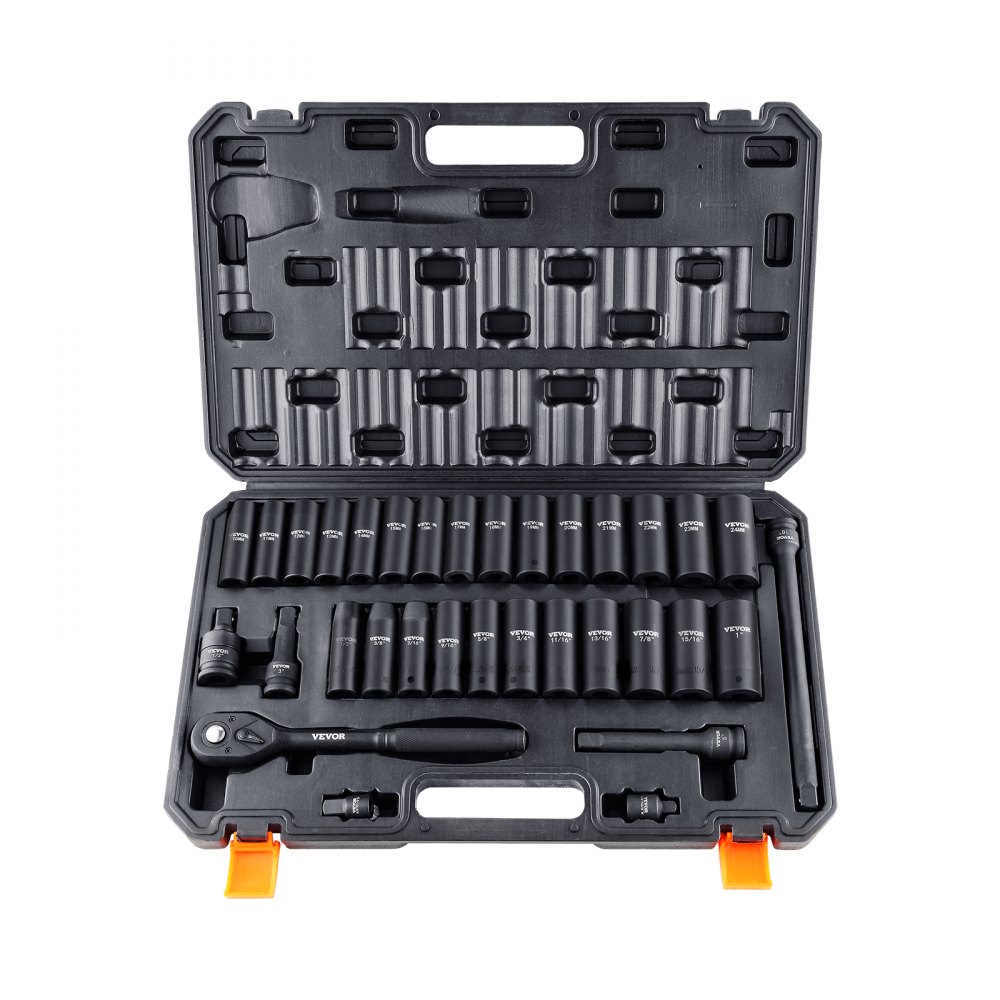 1/2 Zoll Steckschlüsselsatz CR-V legierter Stahl 33-teiliger Steckschlüsselsatz 10-24 mm tiefe Stecknüsse Schlagschrauber, HRC 42-48 Steckschlüssel inkl. Werkzeugkoffer, metrischer Schraubenausdreher 1/2 Zoll Steckschlüsselsatz CR-V legierter Stahl 33-teiliger Steckschlüsselsatz 10-24 mm tiefe Stecknüsse Schlagschrauber, HRC 42-48 Steckschlüssel inkl. Werkzeugkoffer, metrischer Schraubenausdreher