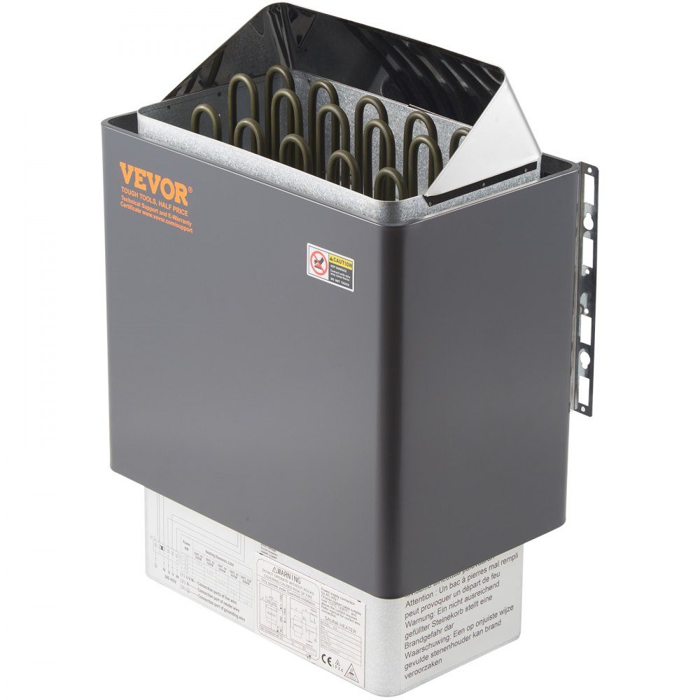 Saunaofen 9 KW, Sauna-Elektroherd 380 V – 415 V, Edelstahl-Saunaofen, elektrischer Saunaofen 2 Modi (Temperatur, Zeit), mit externem Steuergerät & 3M-Temperatursensor (Saunastein nicht im Lieferumfang enthalten)