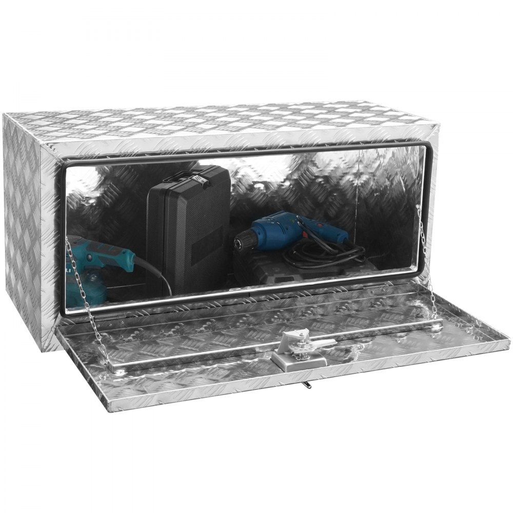 Truckbox Tool Box Trailer Box Tool Box 914x430x460mm Pickup Storage Box, Aluminum Diamond Plate Tool Box with Lock & Keys, Waterproof Trailer Storage Box Truckbox Tool Box Trailer Box Tool Box 914x430x460mm Pickup Storage Box, Aluminum Diamond Plate Tool Box with Lock & Keys, Waterproof Trailer Storage Box