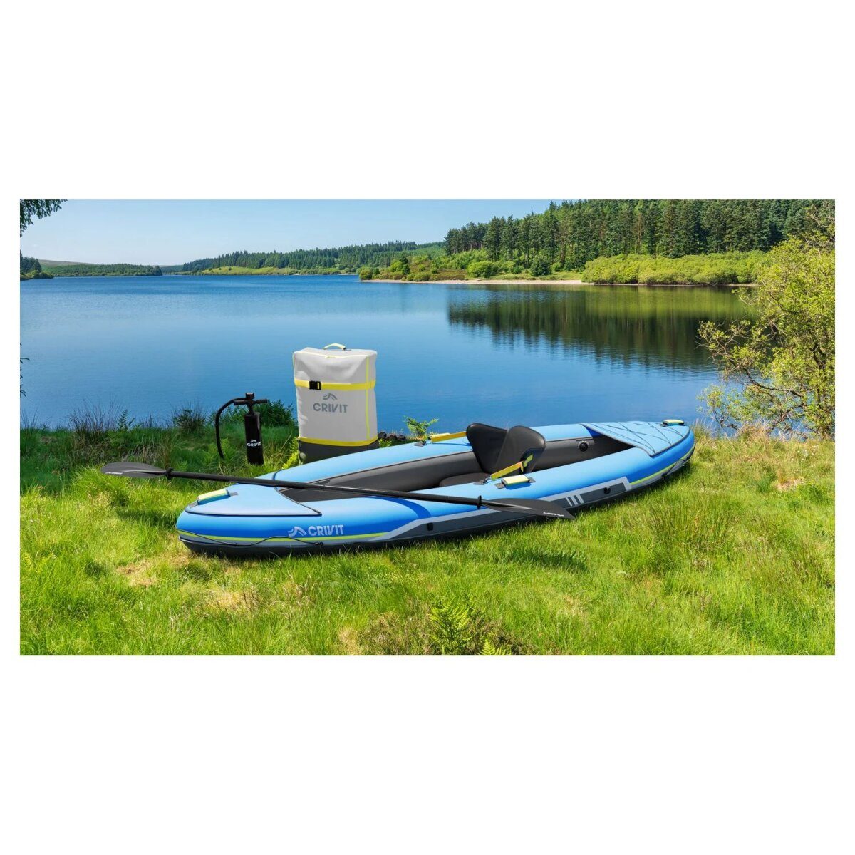 CRIVIT Kajak aufblasbar Touring 1-Sitzer gut