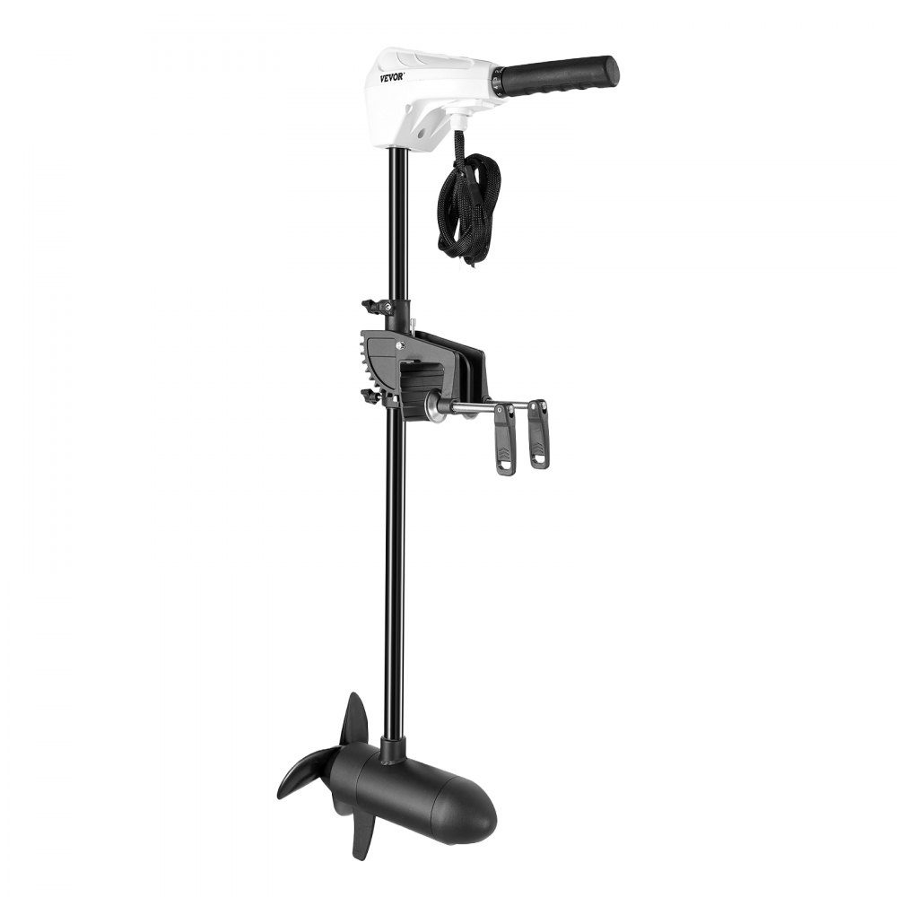 Elektrischer Außenbordmotor, Bootsmotor, Heckmontage, 12 V, 25 kg Schub, 8-Gang-Trolling-Motor mit Batterieanzeige, für Kajaks, Angelboote auf Süß-/Salzwasser, 76 cm Schaft
