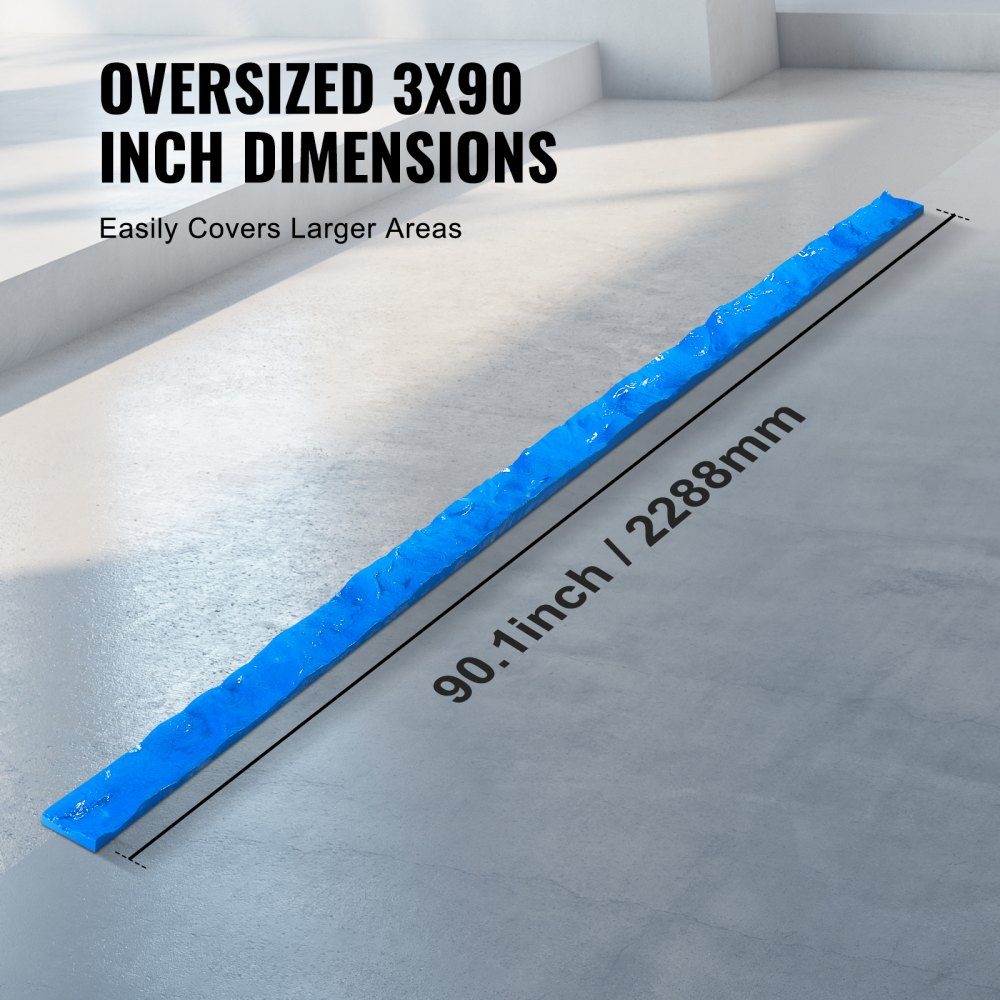Betonstempel 92" x 3" Betonvormen Rechthoek Polyurethaan Stempel Steen Tegel Textuur Mat Leisteen Vloerprint Naadloze Stempel Mat Buiten Betontextuur Huid Decoratief Blauw