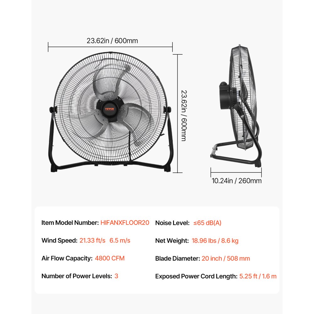 2 stuks vloerventilatoren 3 snelheden windmachine 508 mm 4800 CFM 360 ° verstelbare kanteling 6,5 m/s luchtstroom voetstukventilator voor sportschool thuis garage commerciële winkel 2 stuks vloerventilatoren 3 snelheden windmachine 508 mm 4800 CFM 360 ° verstelbare kanteling 6,5 m/s luchtstroom voetstukventilator voor sportschool thuis garage commerciële winkel
