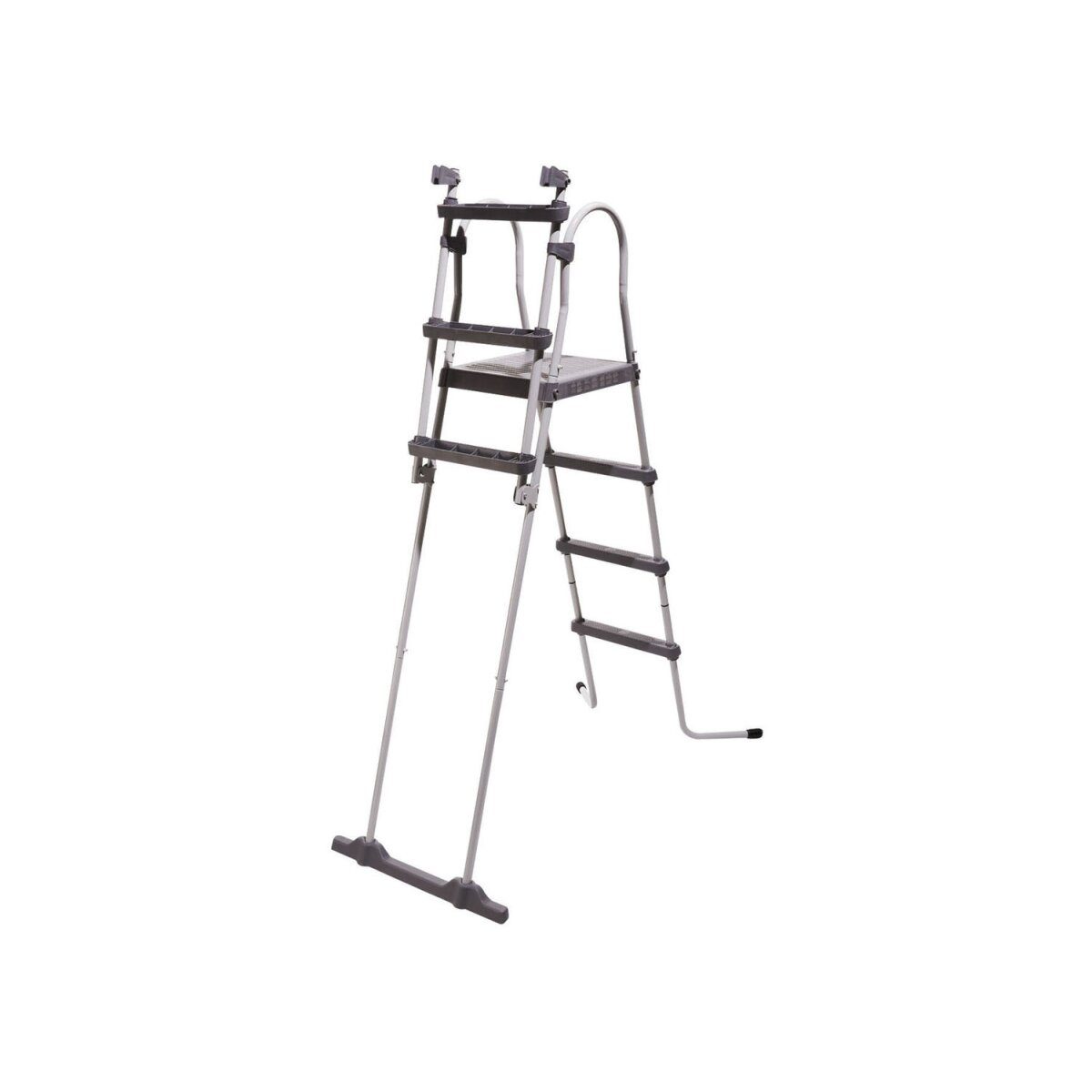 CRIVIT Quick-Up-Pool-Set, Ø 450 x H 122 cm, Komplettset mit Filterpumpe, Leiter, Planen