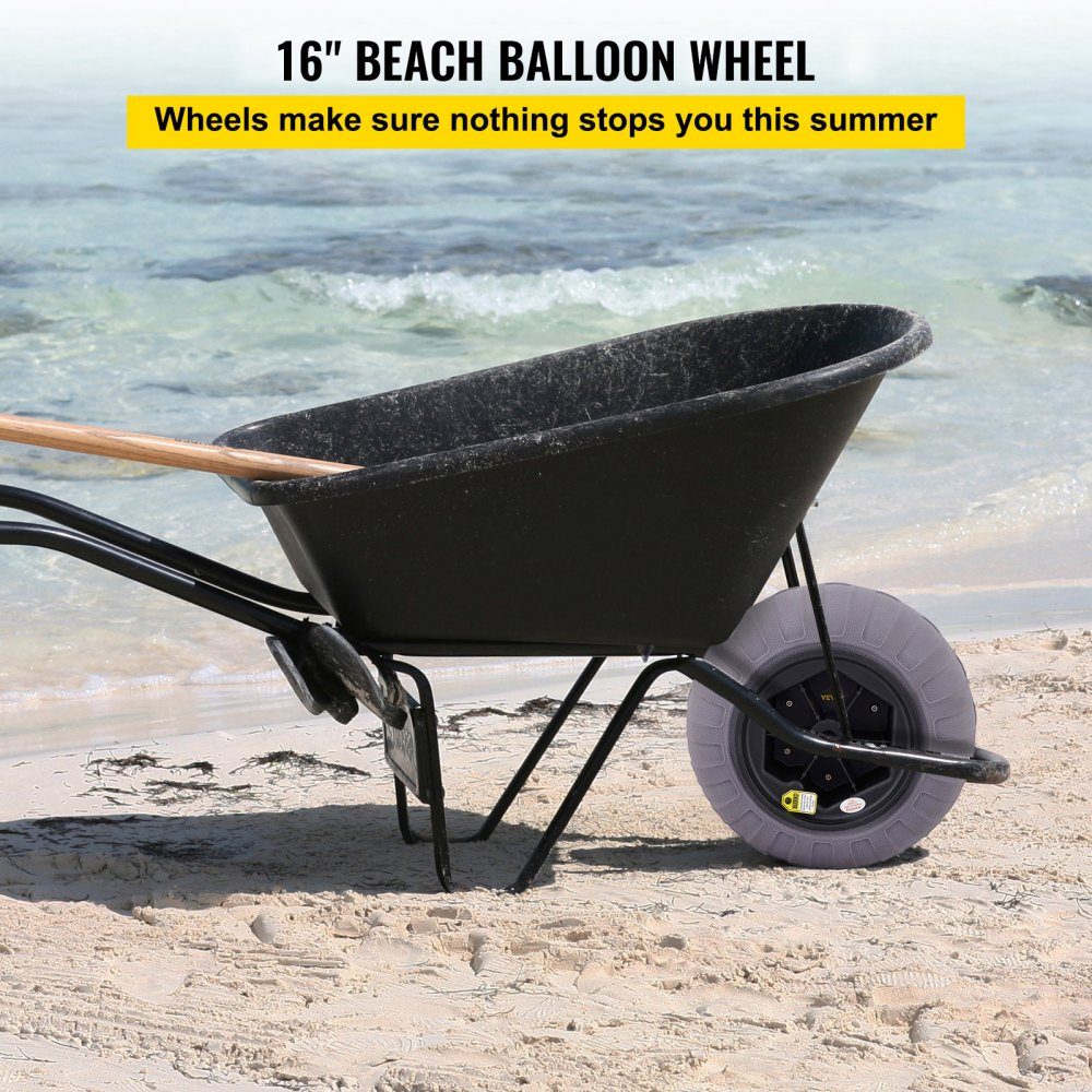 16" ballonwielen banden, TPU strandwielen, vervangende ballonzandbanden, 80kg laadvermogen, 2-3 PSI lage druk voor kajakkar, kanowagen, strandwagen, tuinwagen, viskar - 2 stuks