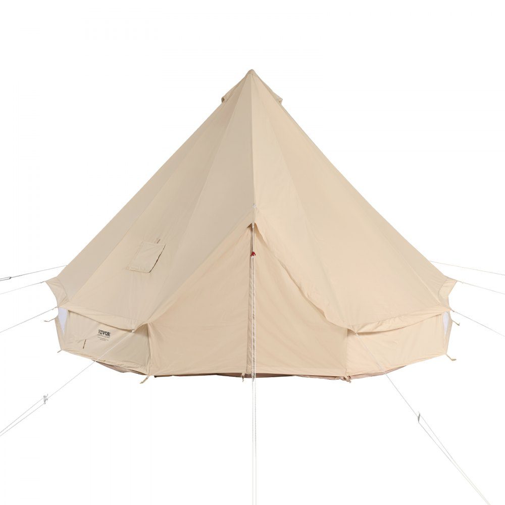 Tente cloche 6x3,5 m Tente yourte TC coton et poteaux en fer robustes avec tapis de sol en PVC Tente de camping Tente familiale pour 10 personnes Tente de groupe avec 12 fenêtres pour les aventures en plein air