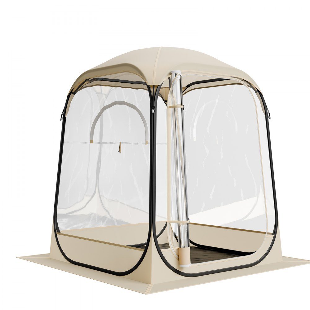 Tente transparente 127 x 127 x 170 cm Tente pop-up pour 1 à 2 personnes Tente de sport avec tapis de sol et couverture supérieure Tente à bulles extérieure Abri de camping pour événements Pêche Acclamations
