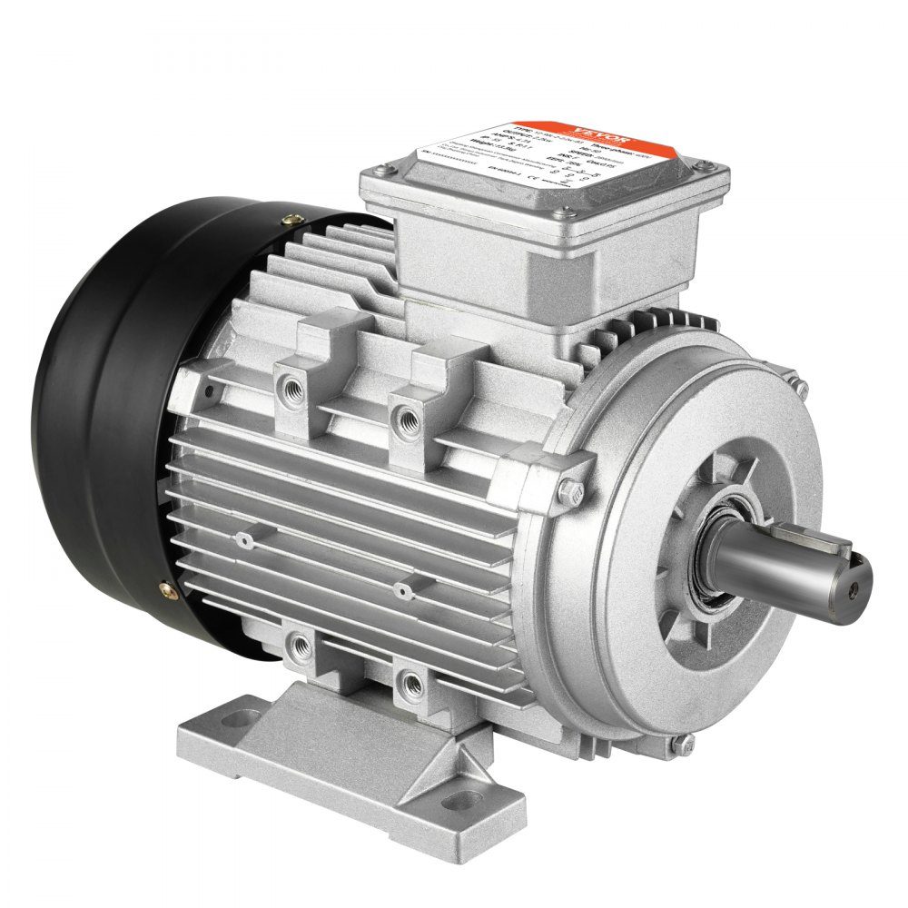 1,5 kW Elektromotor 3000 U/min AC 230 V/400 V 9,5 A/3,5 A 90L B3 Rahmen Luftkompressormotor 3 Phasen 24 mm Keilwelle Rechts-/Linksdrehung für landwirtschaftliche Maschinen und allgemeine Geräte