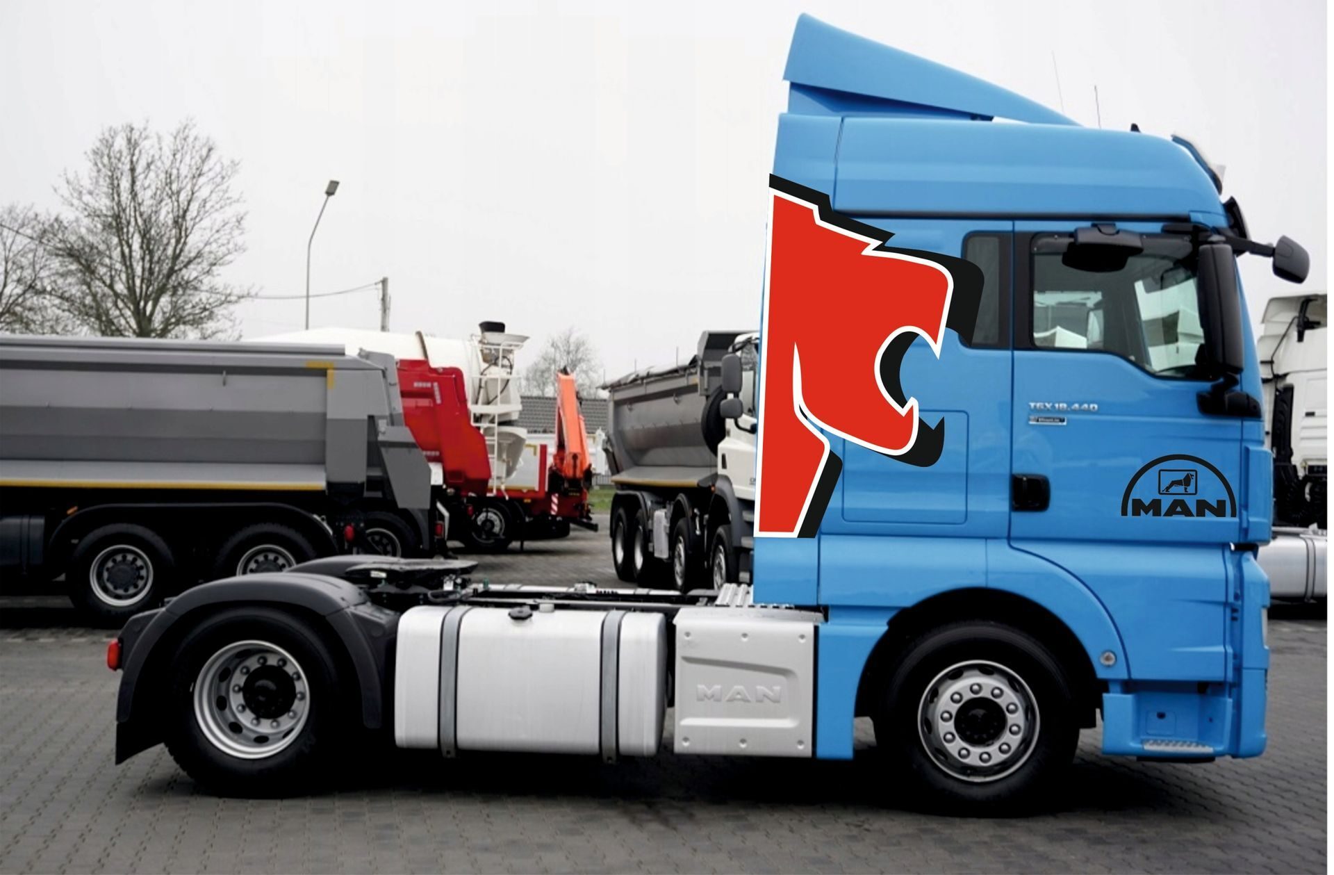 STICKER voertuigopschrift MAN TGA TGX RED-LION