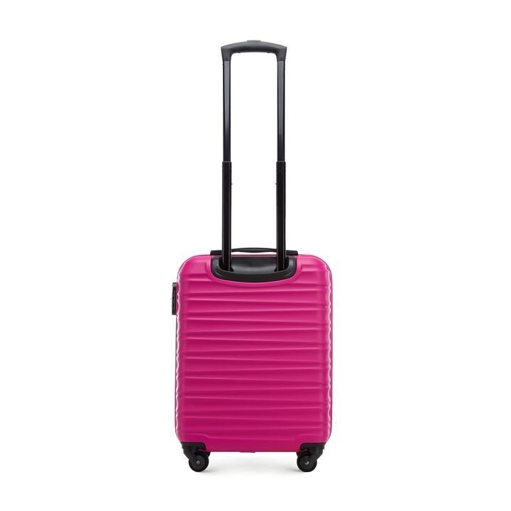 Valise premium valise de voyage valise de bord avec baleines plastique ABS 34l rose