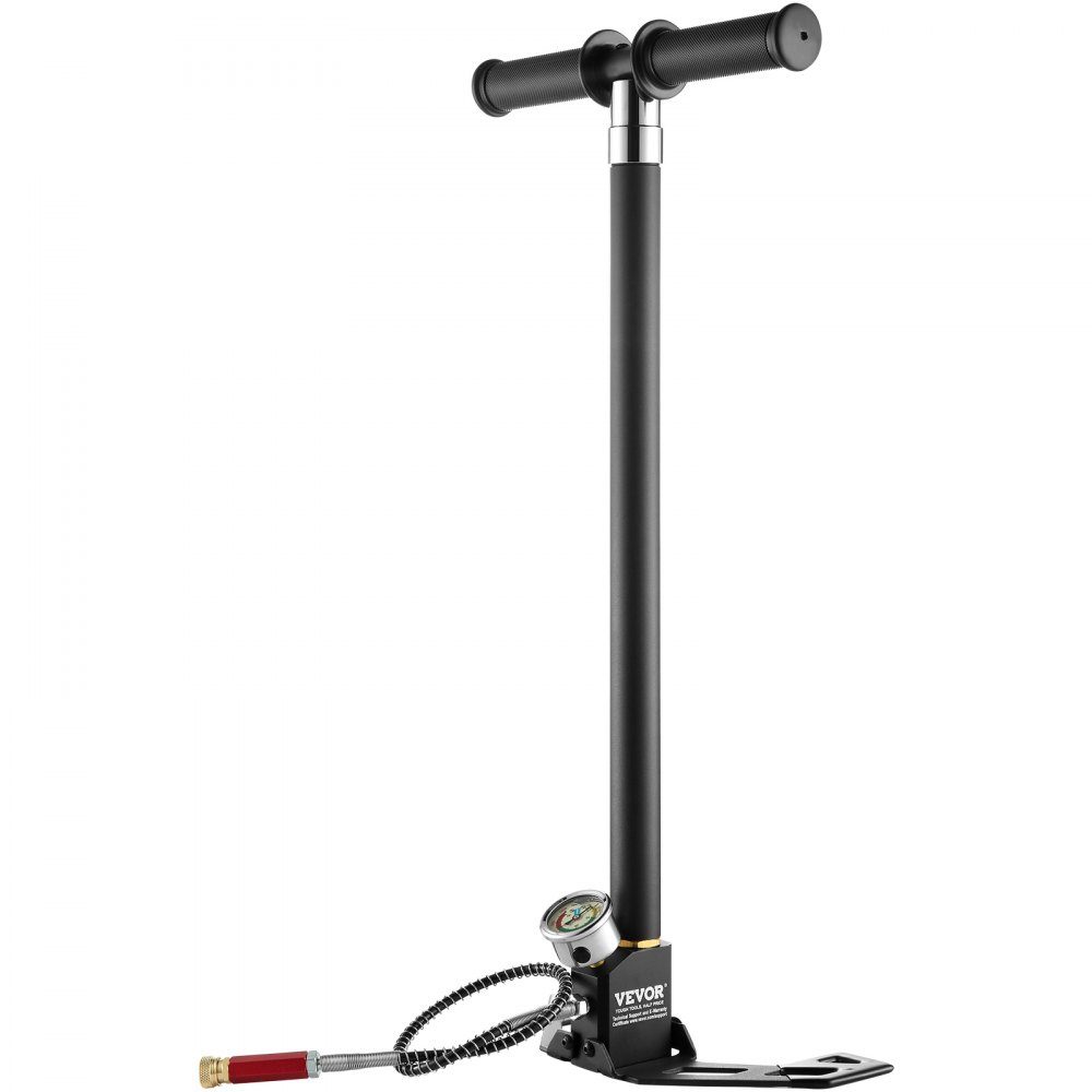 PCP-Handpumpe, 4-stufig, 30 MPa, 4500 PSI, Hochdruck-PCP-Luftgewehr-Füllstangenpumpe mit Öl-Feuchtigkeitsfilter, Manometer, Edelstahl, für Luftgewehre, Tauchflaschen, Paintball-Füllreifen