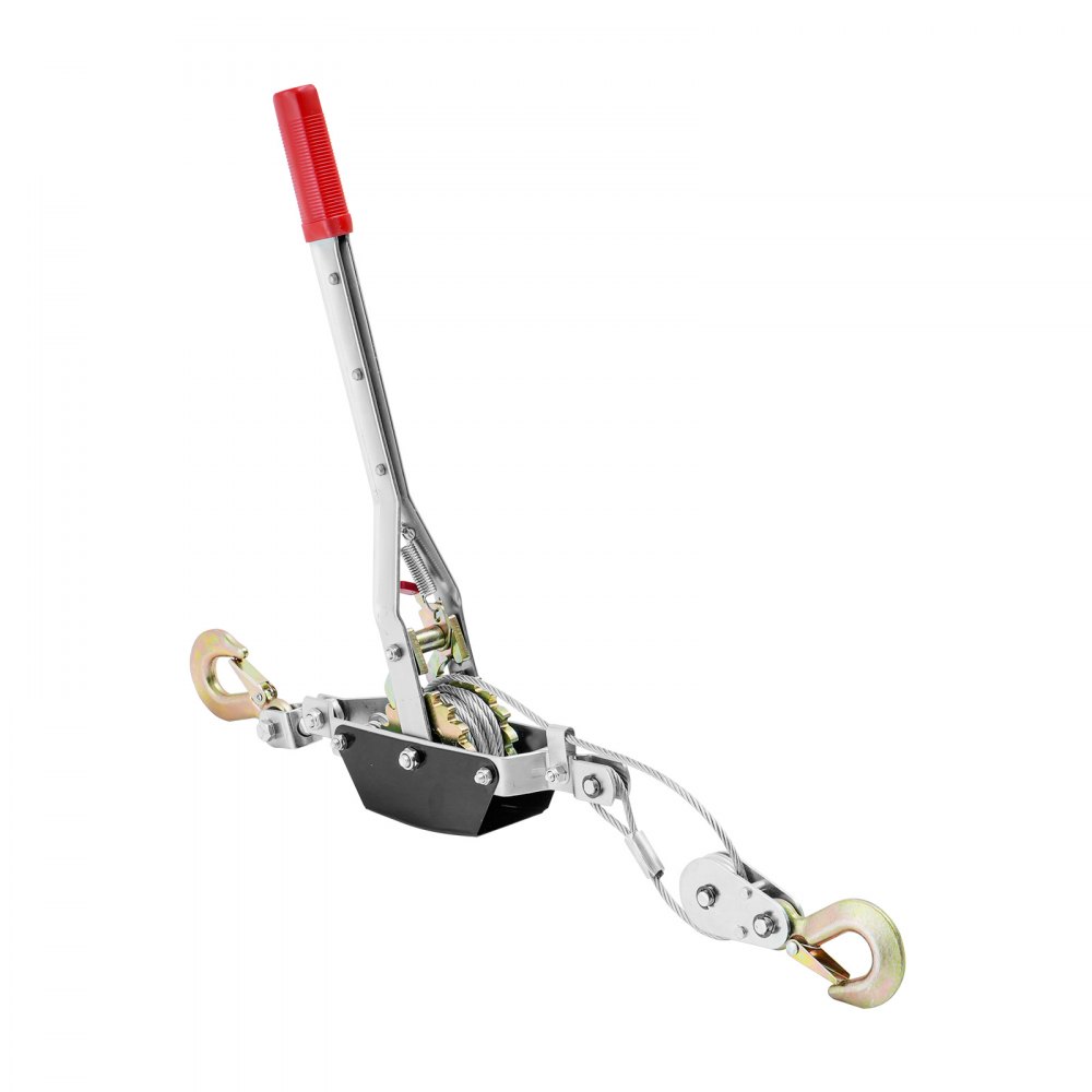 Handhebelwinde, 2 Tonnen (4.409 lbs) Zugkraft, 3,7 m Stahlkabel, 2 Haken, robuste Ratschen-Handwinde mit Doppelgetriebe, Flaschenzug-Seilzieher, ideal für die Fahrzeugrettung Handhebelwinde, 2 Tonnen (4.409 lbs) Zugkraft, 3,7 m Stahlkabel, 2 Haken, robuste Ratschen-Handwinde mit Doppelgetriebe, Flaschenzug-Seilzieher, ideal für die Fahrzeugrettung
