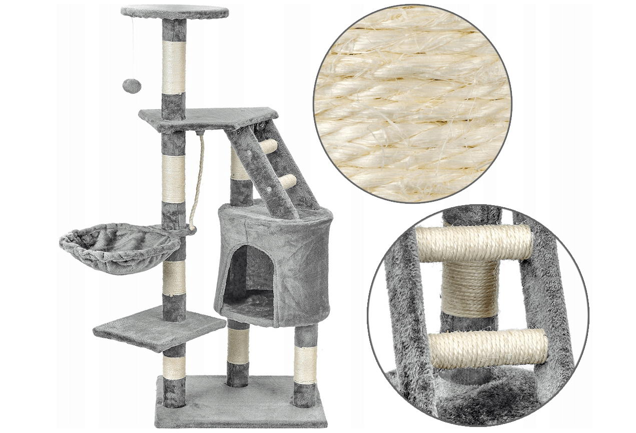 %SALE% Premium cat scratching post with hammock made of sisal and plush %SALE% Premium cat scratching post with hammock made of sisal and plush