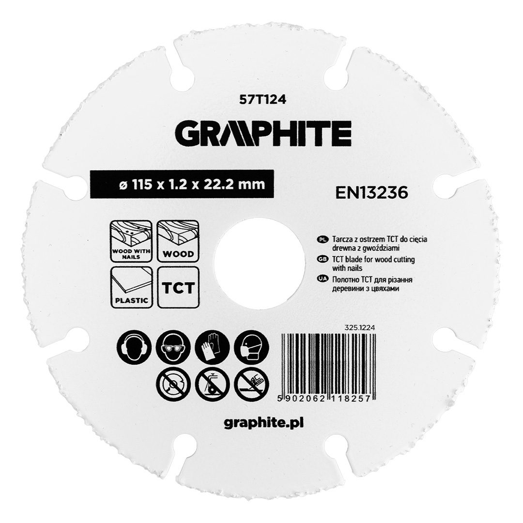 Disc with TCT blade for cutting wood with nails