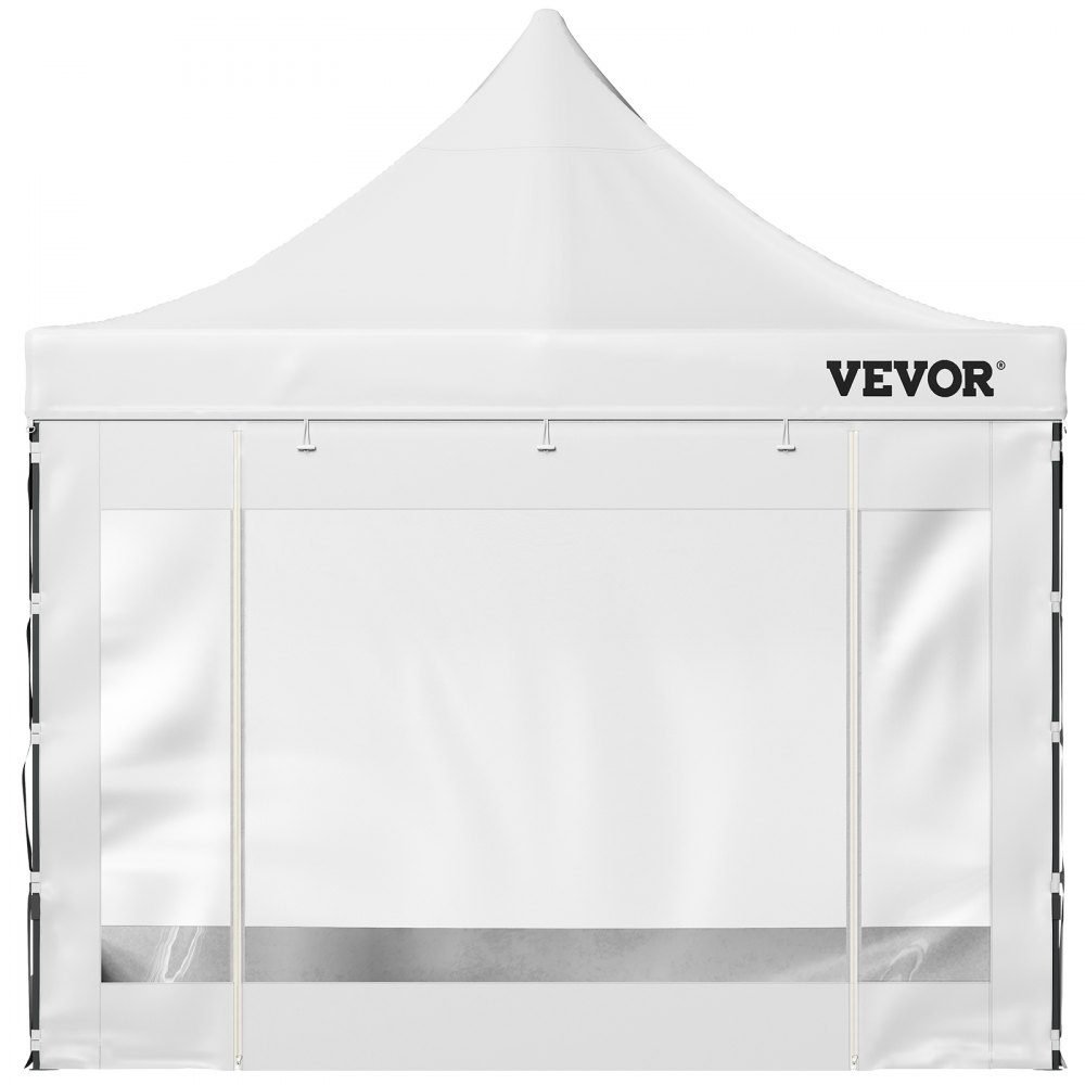 Gazebo Pliant 3x3m Gazebo Pliant 240g Polyester Enduit de PVC Pop Up Gazebo 1,95-2,13 m Tente de fête réglable Chapiteau Tente de Plage Blanche pour Mariages ou Autres activités Commerciales