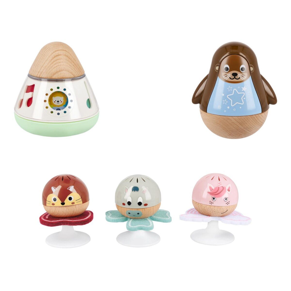 lupilu® rattle set / standing otter / toy spinning top