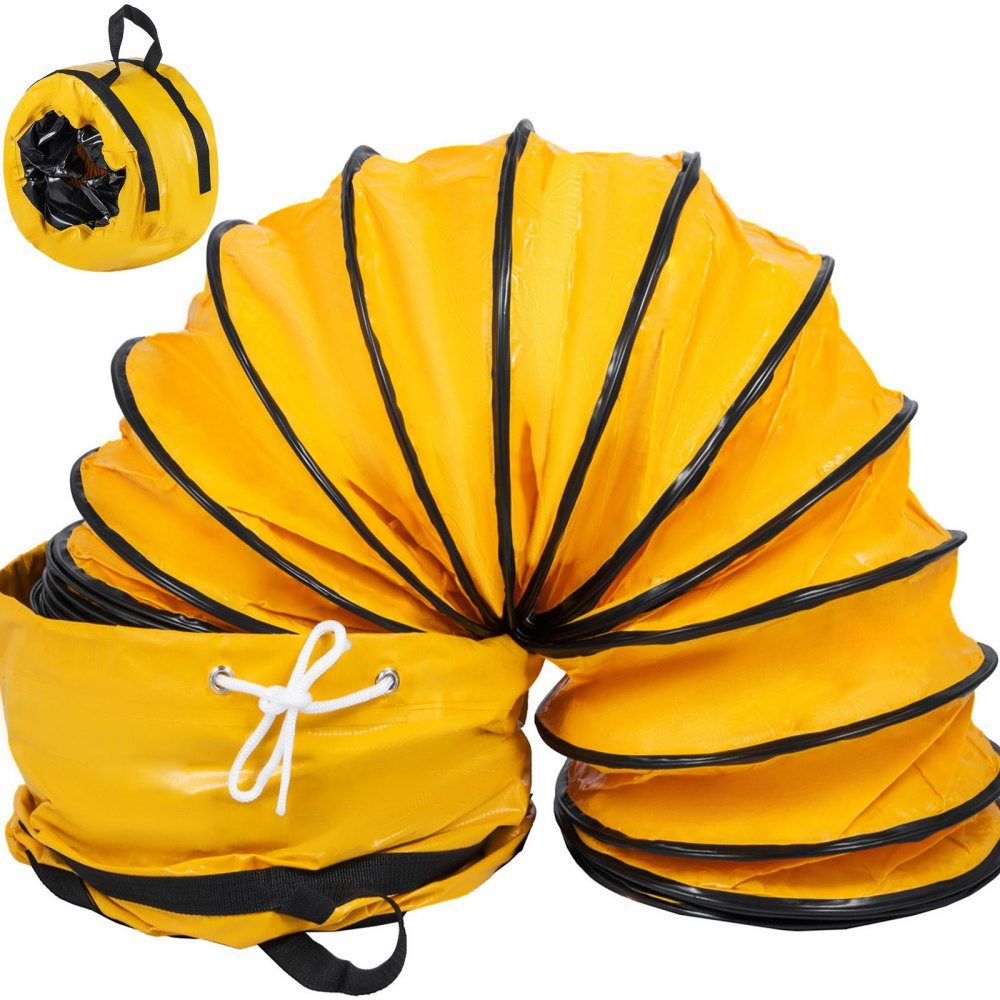 Luchttransportslang, 25ft ventilatorslang, 12" diameter heteluchtslang, gele ontluchtingsslang, PVC-uitlaatslang, wasdrogerslang, airconditioningontluchtingsslang