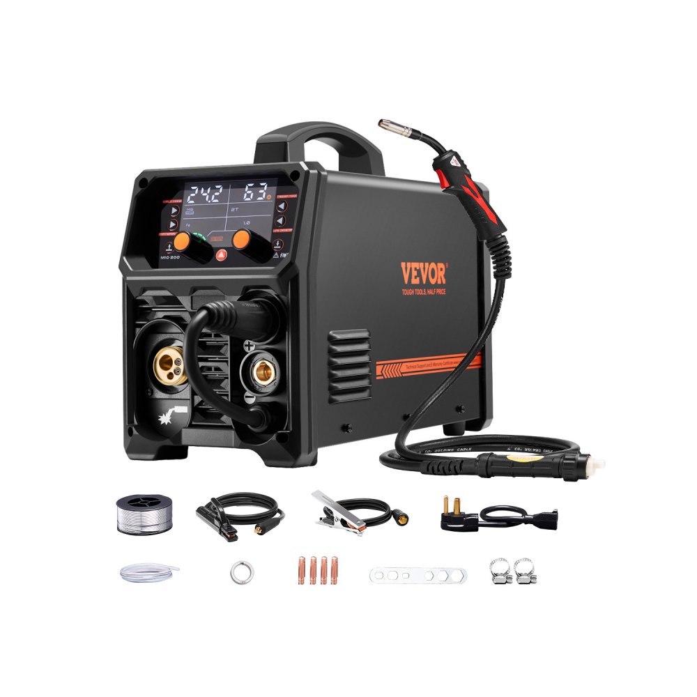 Spawarka MIG, spawarka synergiczna MIG 200 A, spawarka gazowa MIG/topnik 4 w 1 MIG/MMA/Lift TIG wieloprocesowa z technologią inwerterową IGBT i wyświetlaczem LCD Spawarka MIG, spawarka synergiczna MIG 200 A, spawarka gazowa MIG/topnik 4 w 1 MIG/MMA/Lift TIG wieloprocesowa z technologią inwerterową IGBT i wyświetlaczem LCD