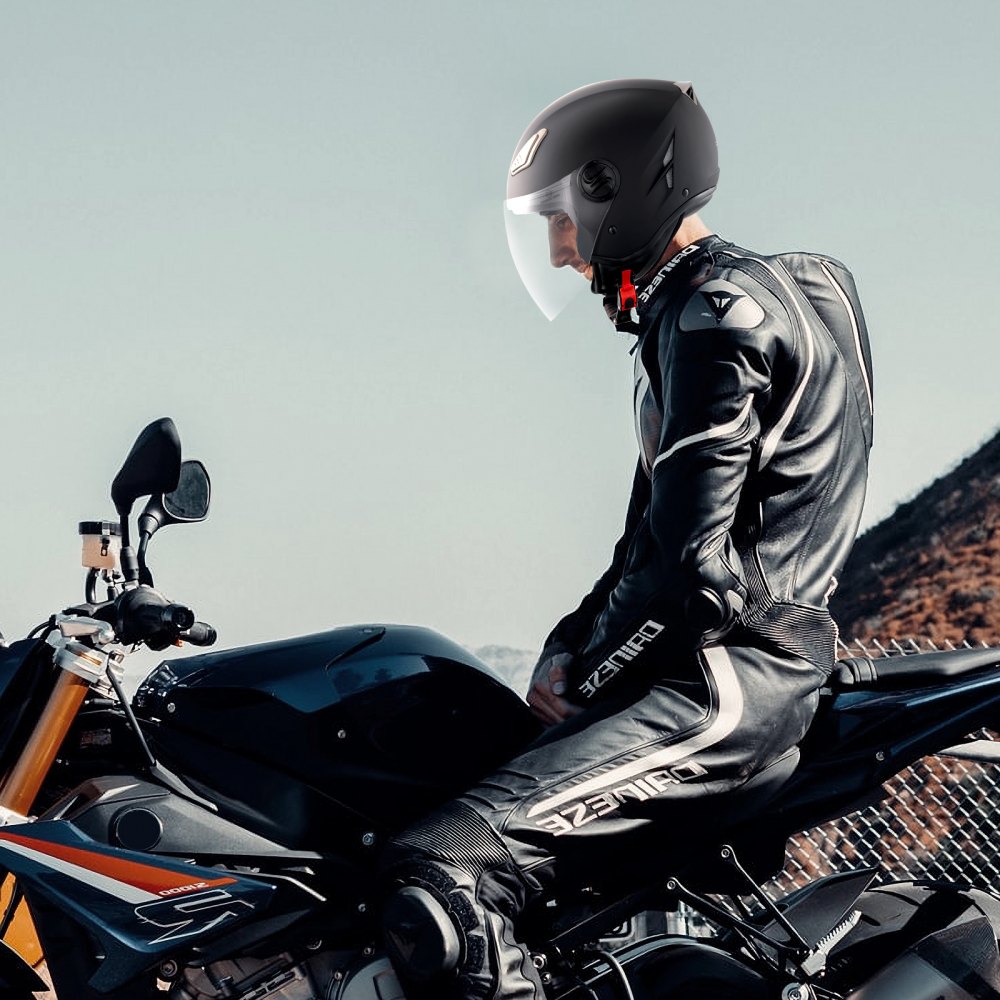 Motorradhelm Motocross-Helme 3/4 Gesichtsgröße L, Helme aus ABS mit Wechselgläsern, ECE-geprüfter komfortabler Motocross-Helm, für Jugendliche & Erwachsene schwarz Motorradhelm Motocross-Helme 3/4 Gesichtsgröße L, Helme aus ABS mit Wechselgläsern, ECE-geprüfter komfortabler Motocross-Helm, für Jugendliche & Erwachsene schwarz