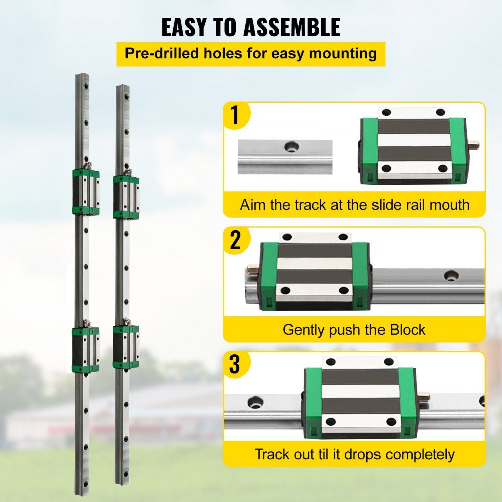 Linear Guide HSR 20 Series Linear Rails, 1700mm Length Linear Shaft CNC Linear Guide with 4 HSR 20 UU Bearing Blocks, Linear Guide Rail for CNC Machine, Lathes, Linear Guide Rail