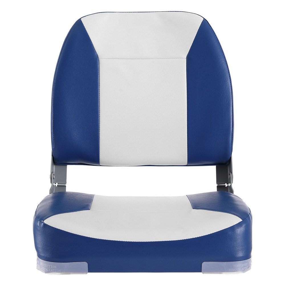 Boat Seat 48cm Low Back Boat Chair Folding Boat Chair with Thickened Sponge Padding and Hinge Fold Down Boat Captain Chair for Fishing Boat Touring Boat