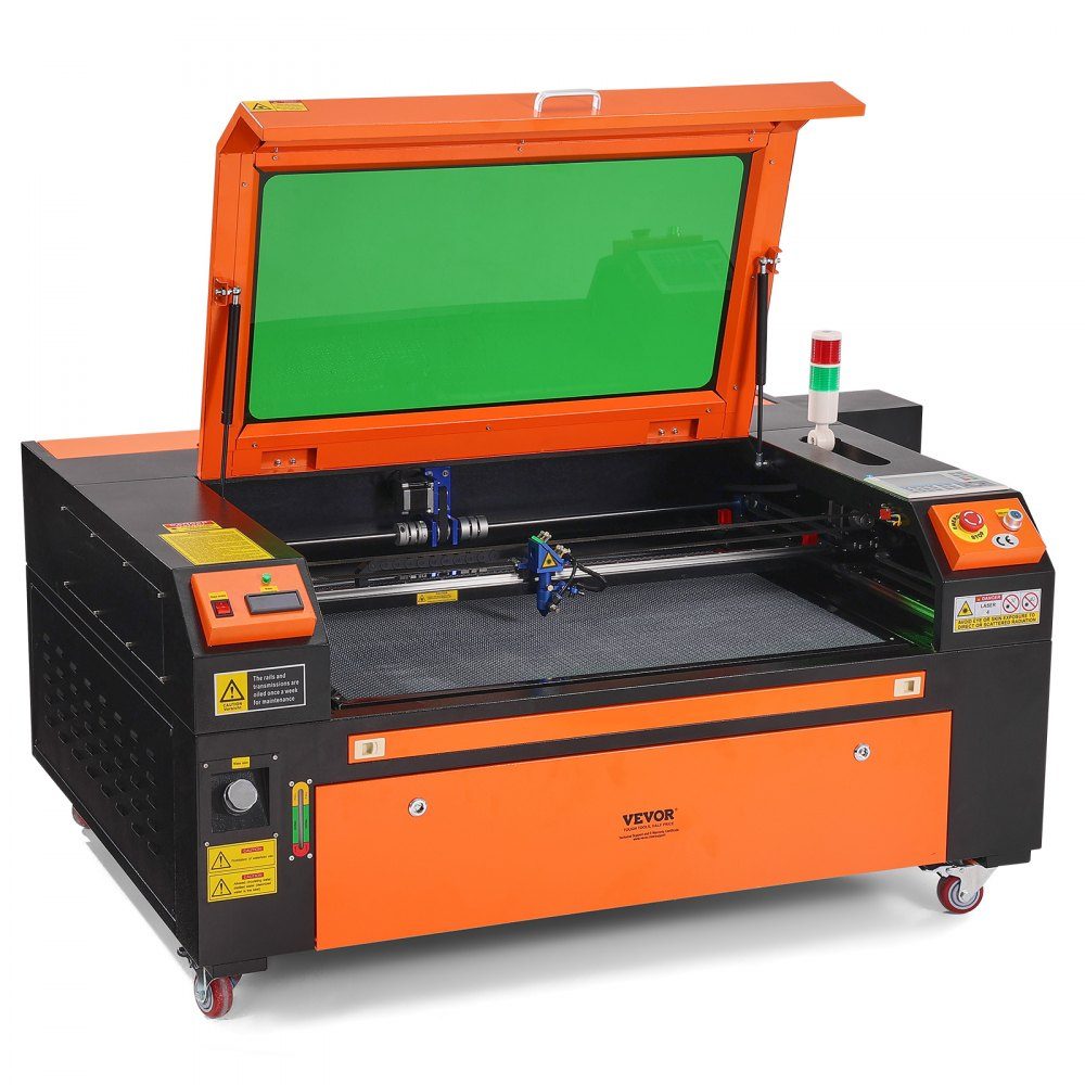 100W CO2 Laser Engraver 600x900mm 500mm/s Laser Cutting Machine with 2 Way Air Assist Compatible with LightBurn, CorelDRAW, AutoCAD, Windows, Mac OS, Linux, for Wood, Acrylic, Fabric
