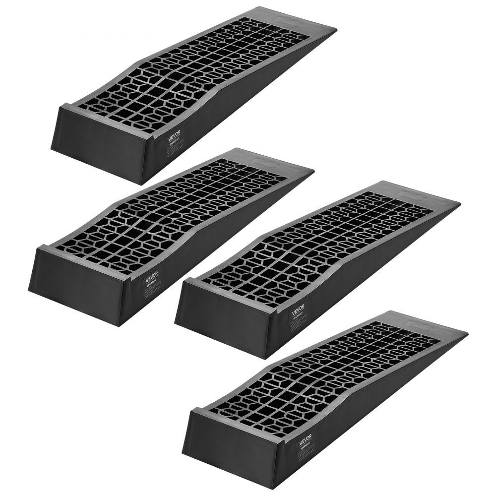 Car Ramps, 4 Pack, 65mm Lifting Height, Portable & Flat Car Service Ramps for Workshop Maintenance & Oil Change & Low Chassis Vehicles, 9072kg Heavy Duty Ramp Aid