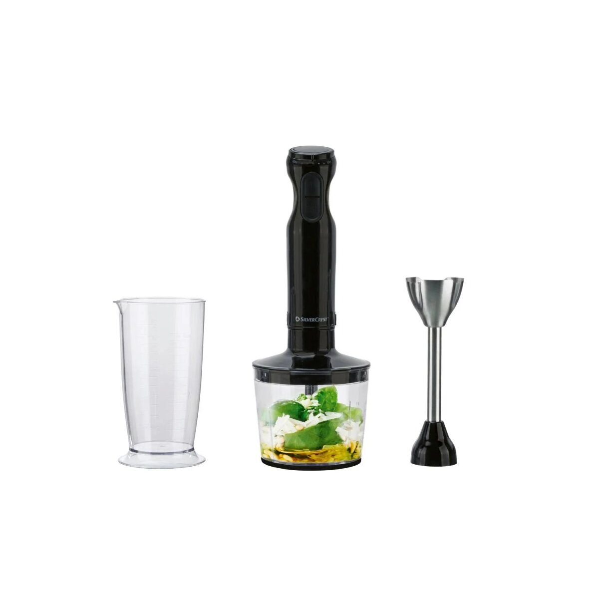 Zestaw blendera ręcznego SILVERCREST® tworzywo sztuczne „SSMS 600 G7”, 4 sztuki (czarny)