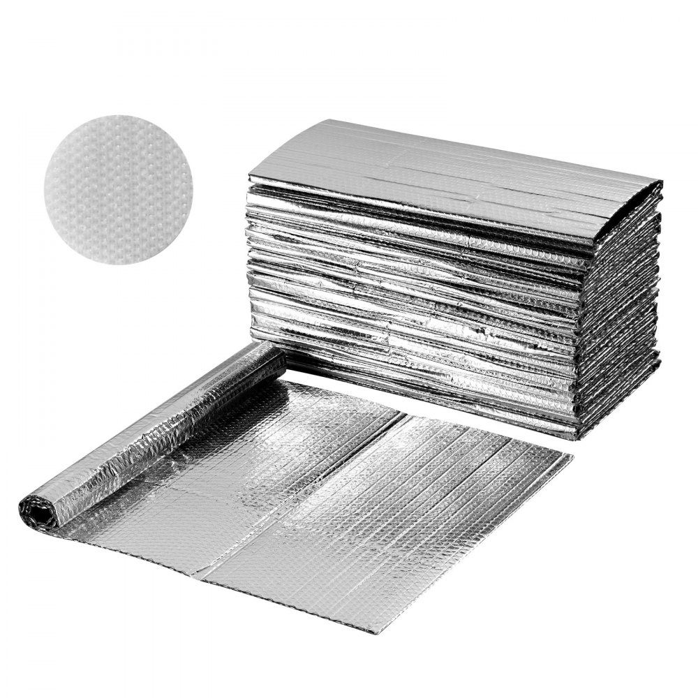 Reflektierende Folie, 16 Stück, 6 mm dicke Aluminiumfolie, Isolierfolie, 61 x 122 cm, doppellagiger wärmereflektierender Blasenschutz, Wärmedämmrollen für Garagentor, Fenster, Wohnmobildach