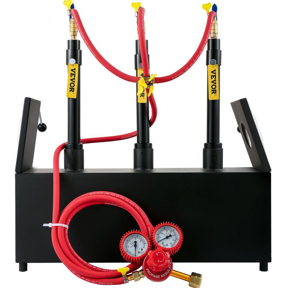 Gas-Schmiedeofen 1350 °C, Brenner-Schmiede 15 L, Schmiedeofen drei Brenner, zweitürige Auskleidung mit Aluminiumsilikatfaser, Metall-Schmiede max. Leistung 230,4 kWh / 786.000 BTU, Gasdruckregler