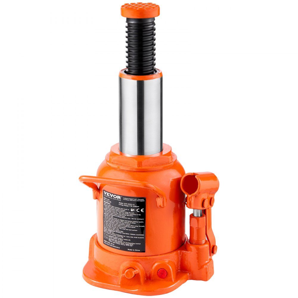 Hydraulic Jack 20T Stamp Jack Bottle Jack with 17-32cm Lifting Range and 3 Piece Long Handle for Car Pickup Truck Motorhome Auto Repair Industrial Engineering
