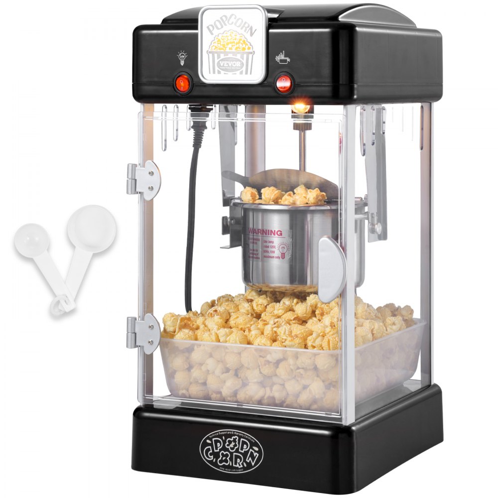 Popcorn Machine Popcorn Machine Popcorn Maker, 300W Popcorn Machine 2.5oz Kettle Makes 4Qt Per Load, Popcorn Machine with PP Door, Includes 2 Scoops and Tray, Cinema Style Black Popcorn Machine Popcorn Machine Popcorn Maker, 300W Popcorn Machine 2.5oz Kettle Makes 4Qt Per Load, Popcorn Machine with PP Door, Includes 2 Scoops and Tray, Cinema Style Black