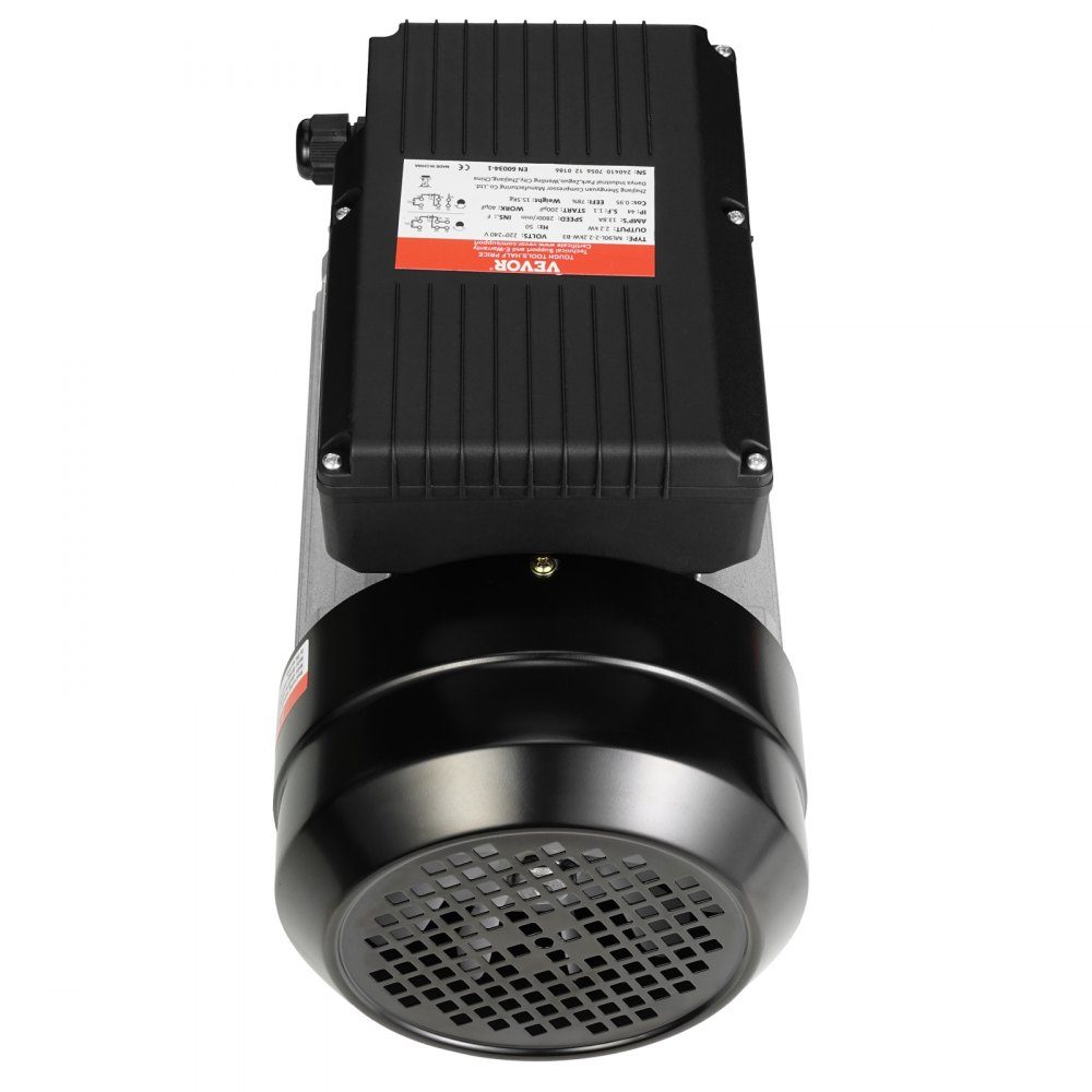2,2 kW Elektromotor, 2800 U/min, AC 220–240 V, 13,8 A, 90 l, B3-Rahmen, Luftkompressormotor, einphasig, 24 mm Keilwelle, Rechts-/Linksdrehung, für landwirtschaftliche Maschinen und allgemeine Geräte