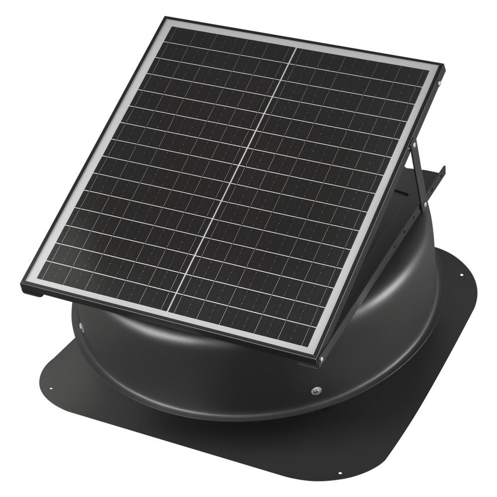 Ventilateur de toit à énergie solaire, ventilateur de toit solaire intelligent 42 W avec thermostat, télécommande, débit d'air 79287L/min, moteur CC sans balais intégré pour le refroidissement – Réf. HT-23050