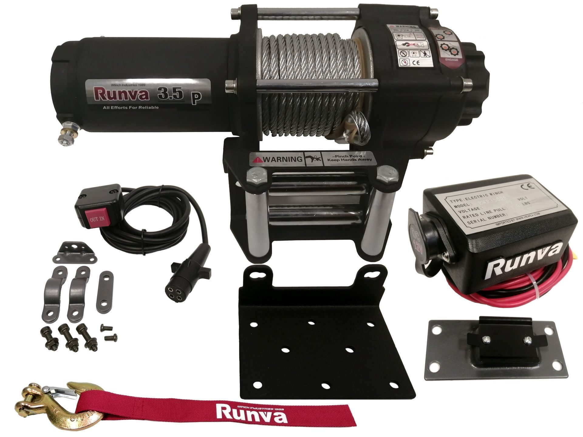 Wciągarka elektryczna Runva EWP3500 12V w komplecie
