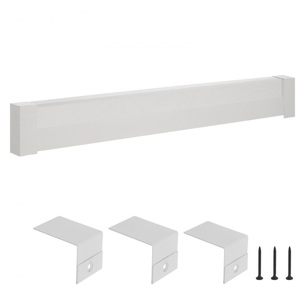 Heizungsabdeckungen, Basic-Serie, 1831 x 80 x 193 mm, Standard-Frontabdeckung für elektrische Heizkörper, robuste Ersatzabdeckung aus Stahl für Schlafzimmer, Weiß