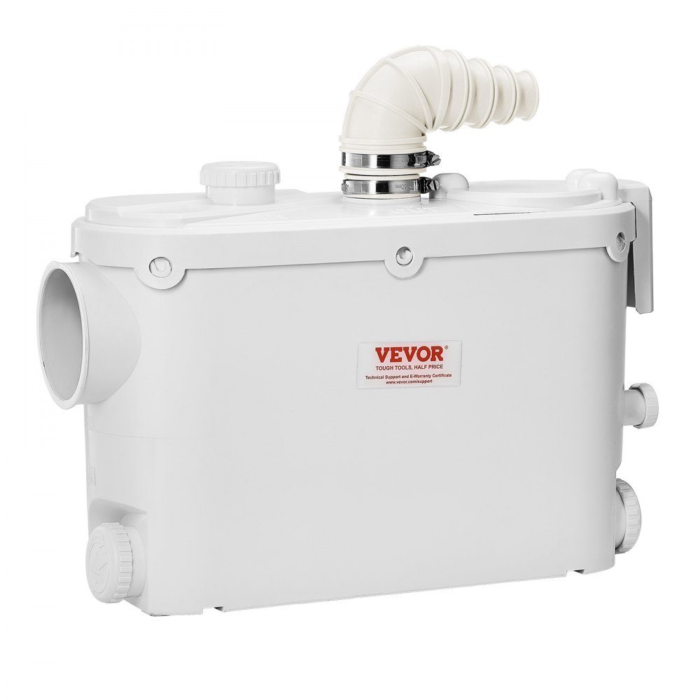 Waste water lifting system 500 W, 6600 l/h flow, 8 m delivery height, waste water pump 2900 rpm with 3 water inlets for cellar, kitchen, sink, shower, bathtub, laundry wastewater disposal, dishwasher
