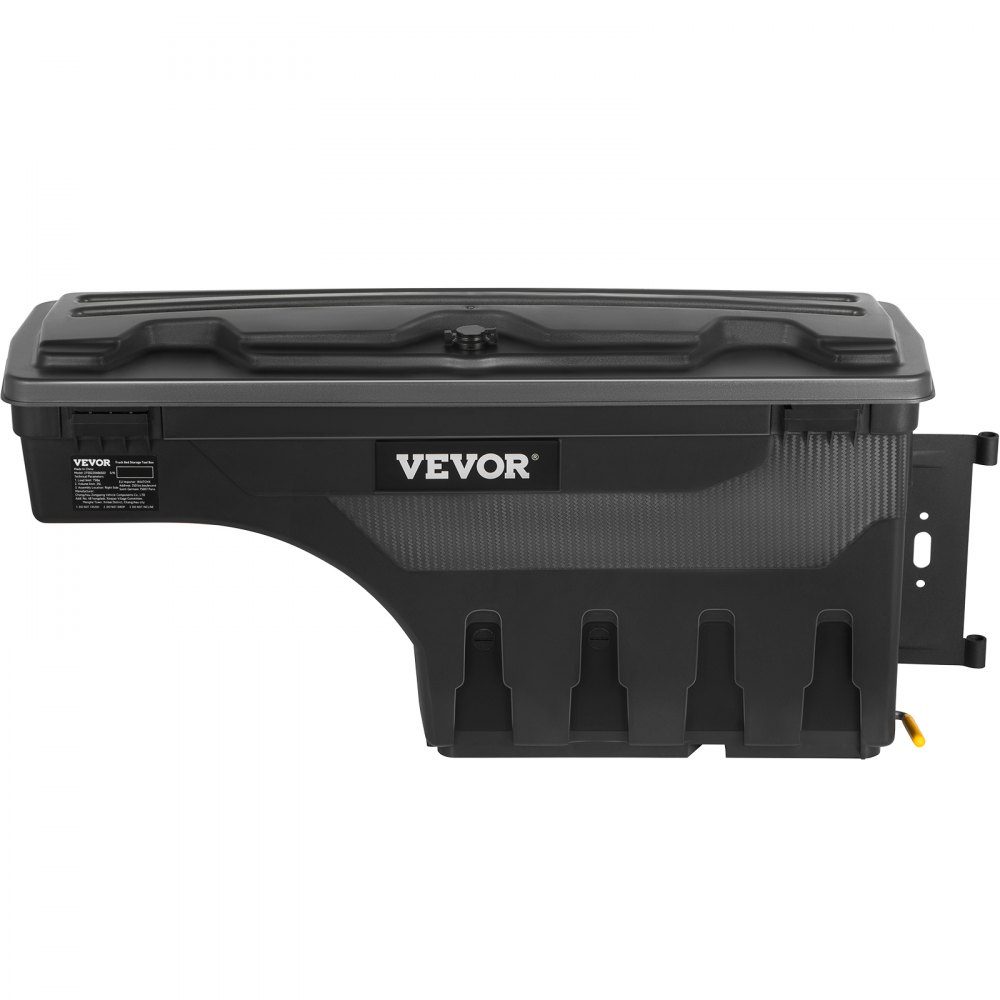 Truck Bed Storage Box Lockable Lid Waterproof ABS Wheel Arch Tool Box 25L with Password Padlock Compatible with Dodge Ram 1500 2019-2021 Passenger Side