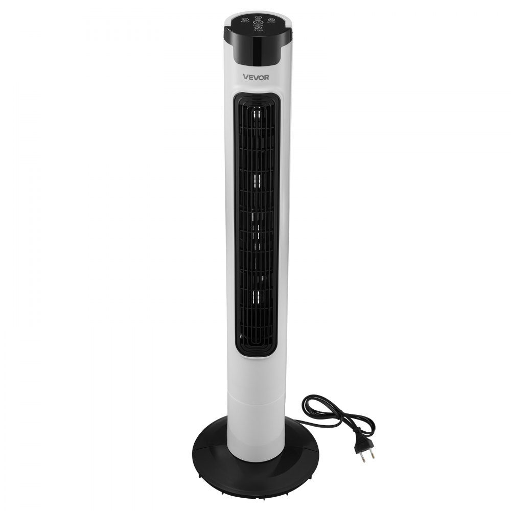 50W Tower Fan, 985mm Column Fan with 3 Speeds, 3 Modes, 7.5 Hour Timer, Max 4.2m/s, 50° Oscillating Fan with Remote Control, Quiet Pedestal Fan for Bedroom, White