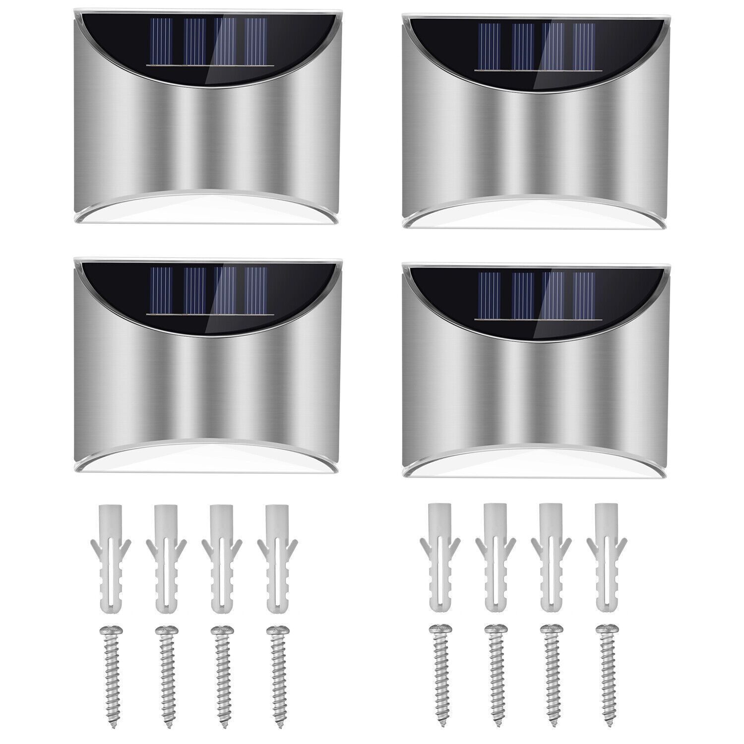 4x solar light solar lamp outdoor garden wall light spotlight house