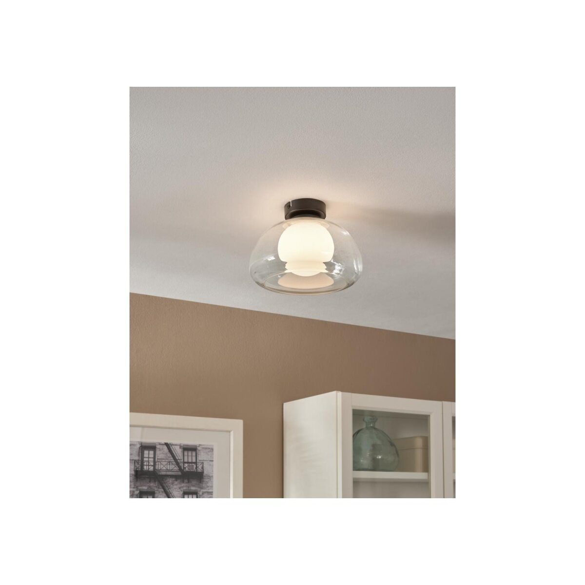LIVARNO home LED wall and ceiling light, lampshade made of high-quality glass