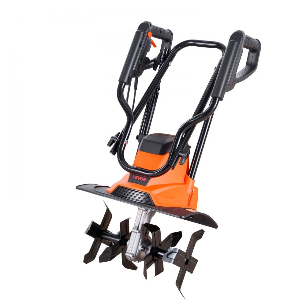 Electric motor hoe 36 cm working width, 22 cm working depth, 1200 W motor hoe, soil shredder, cultivator with steel tines & folding handle, garden tiller for lawn, yard and garden maintenance