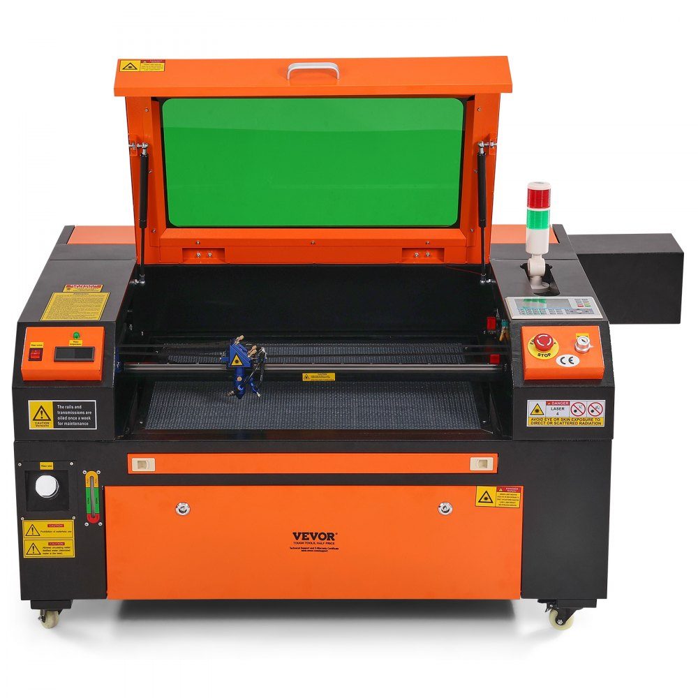 Graveur laser CO2 80 W 500 x 700 mm 500 mm/s Machine de découpe laser avec assistance pneumatique bidirectionnelle Compatible avec LightBurn, CorelDRAW, AutoCAD, Windows, Mac OS, Linux, pour bois, acrylique, tissu