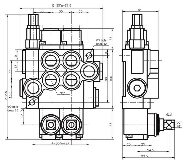 Hydraulische Verteilerhebelsteuerung 40l mit Joysticksteuerung im Starterset