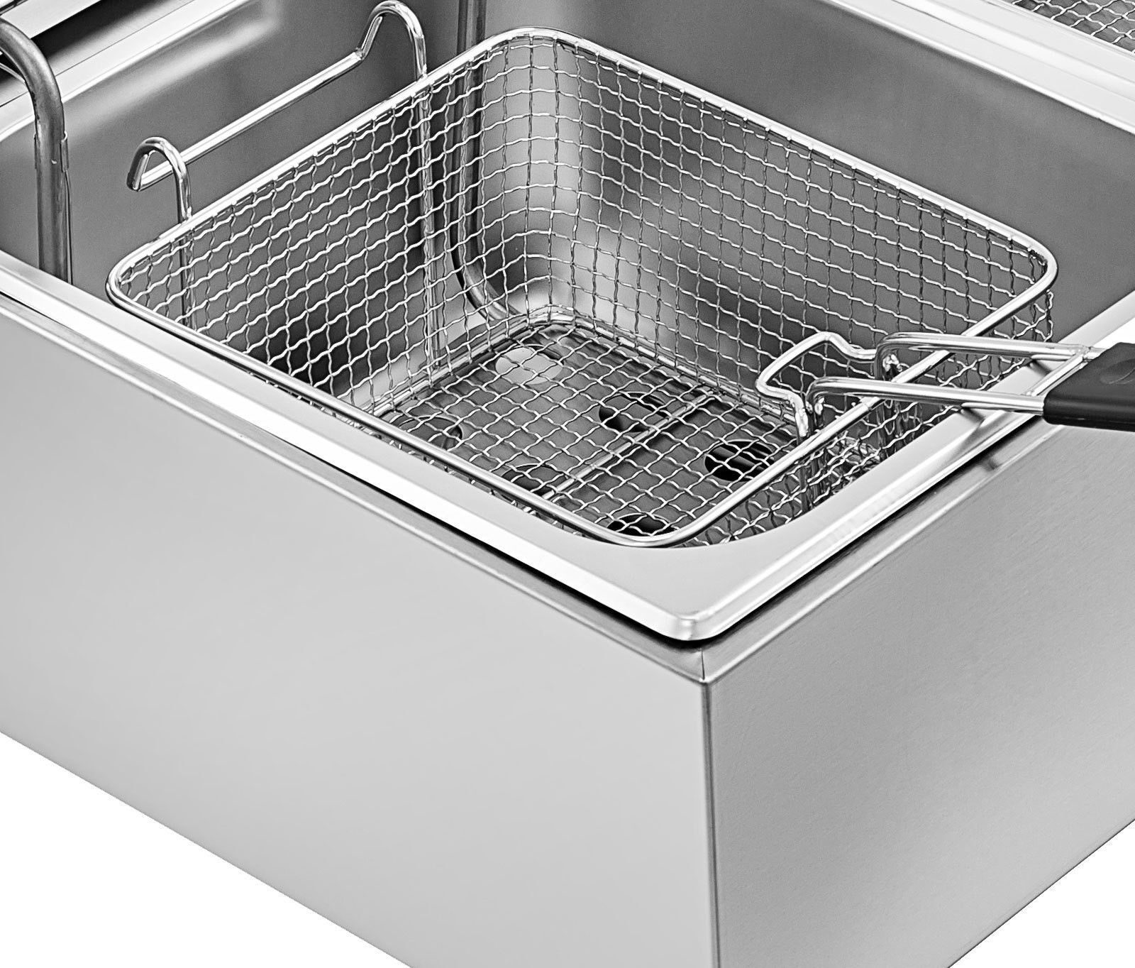 Fritteuse Imbiss Twin Elektrische Fritteuse 2x10l 5000W 220V Restaurant Food Truck Bistro