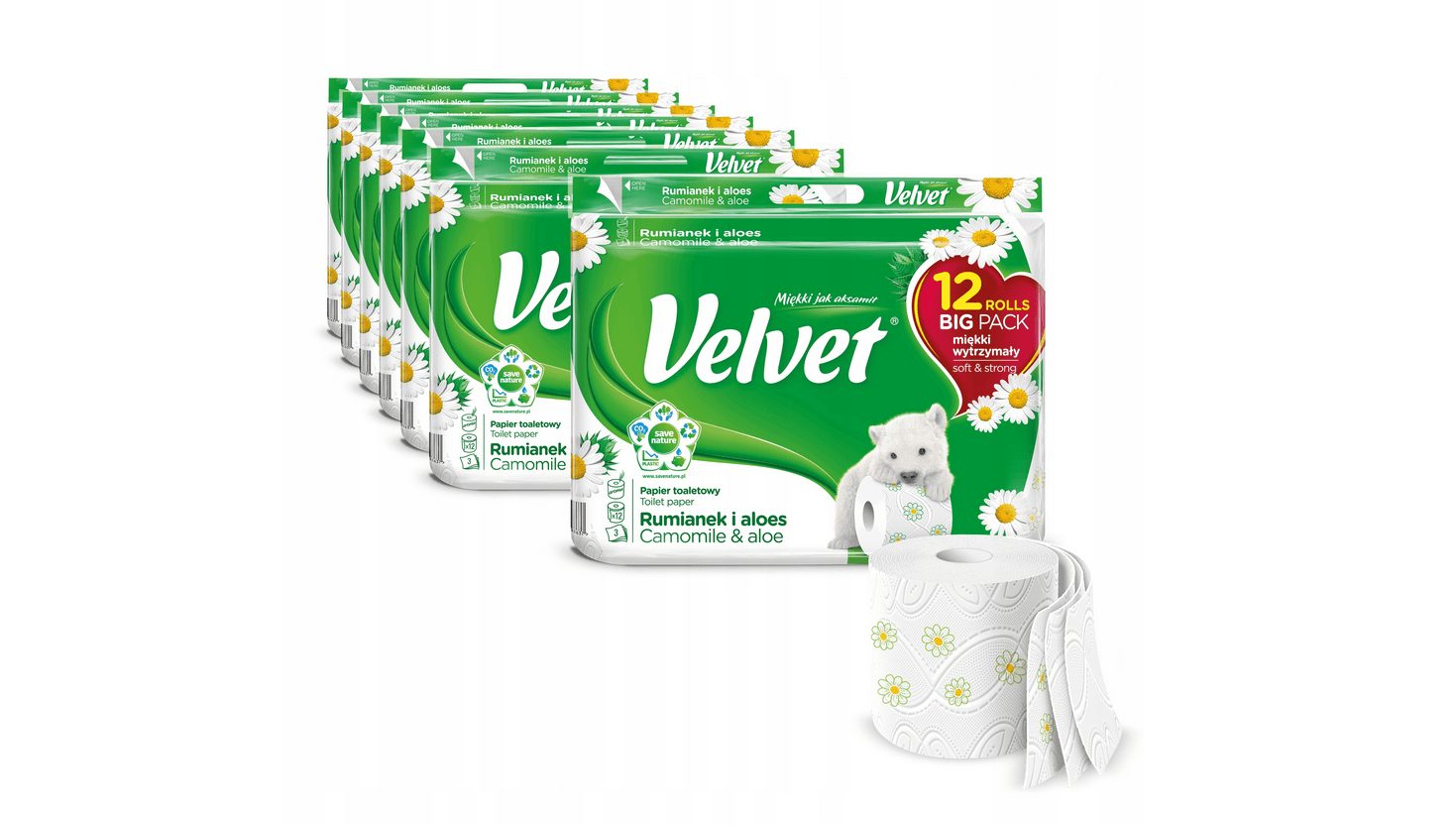 Premium Toilettenpapier Toilettenpapier Toilettenpapier 3-lagig 120 Rollen mit Kamille